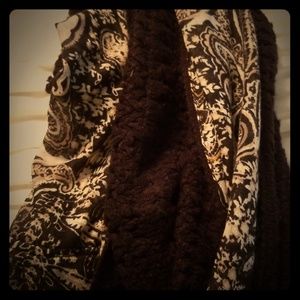 Black tan neck scarf